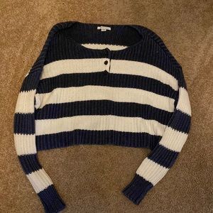 XS navy blue and white striped  American eagle sweater!